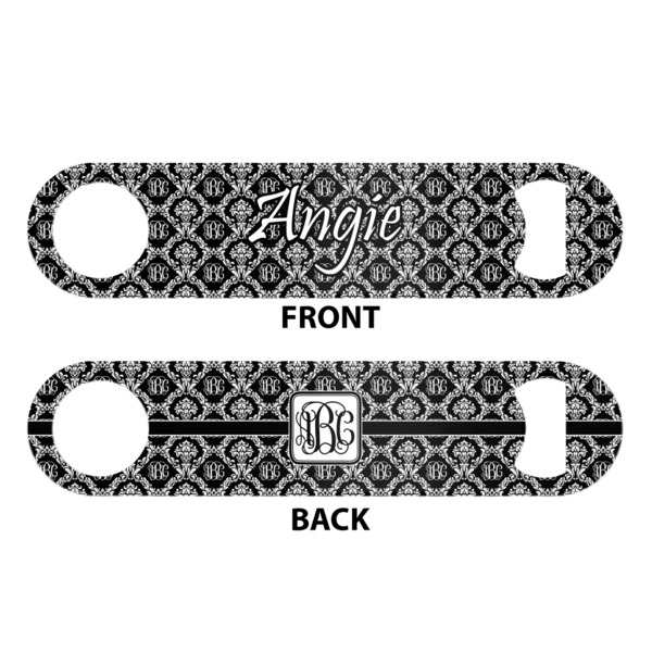 Monogrammed Damask Bar Bottle Opener - White - Approval