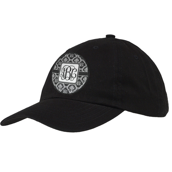 Custom Monogrammed Damask Baseball Cap - Black