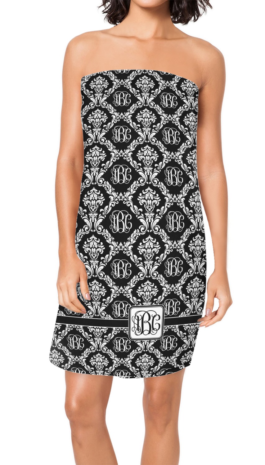 Custom Monogrammed Damask Spa / Bath Wrap (Personalized) YouCustomizeIt