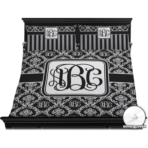 Monogrammed Damask Bedding Set (King) - Duvet