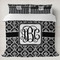 Monogrammed Damask Duvet Cover Set - King (Personalized)