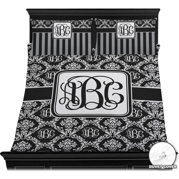 Monogrammed Damask Bedding Set (Queen) - Duvet