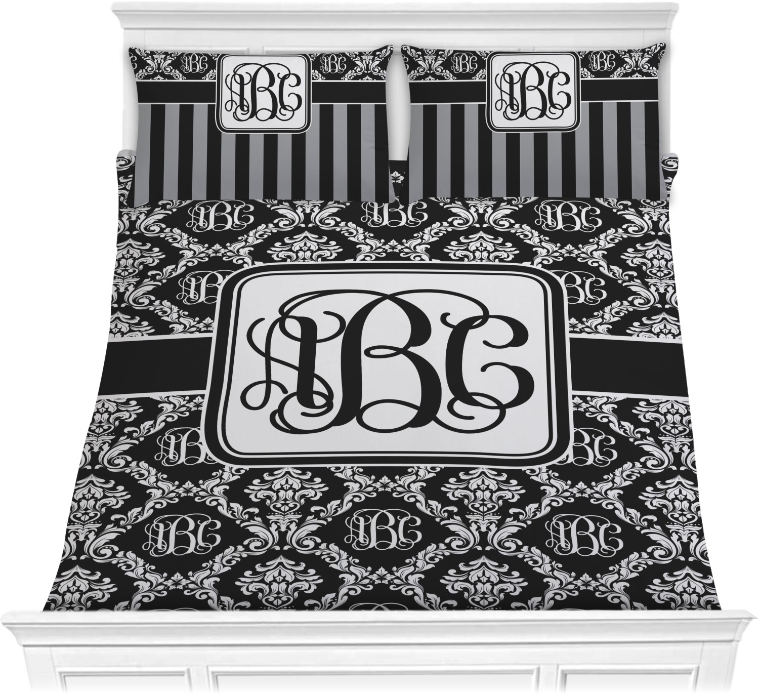 Monogrammed Damask Comforters Personalized Youcustomizeit