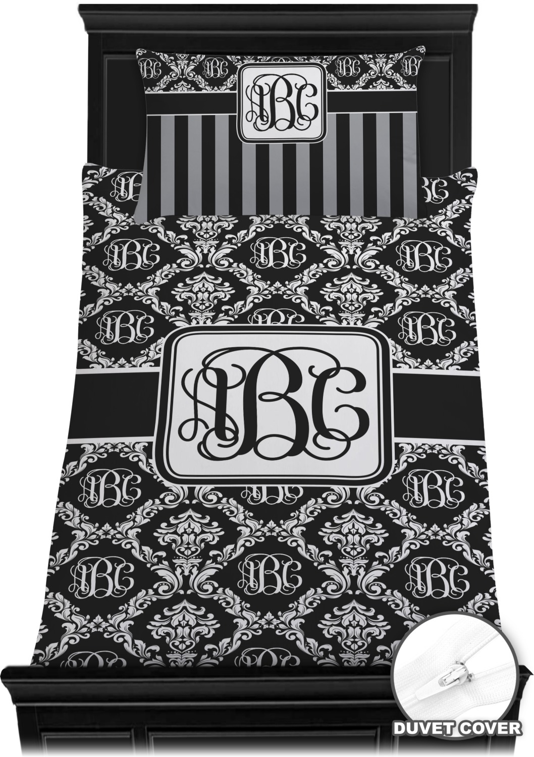 Monogrammed Damask Duvet Covers Personalized Youcustomizeit