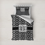 Monogrammed Damask Duvet Cover Set - Twin (Personalized)