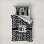 Monogrammed Damask Duvet Cover Set - Twin XL (Personalized)