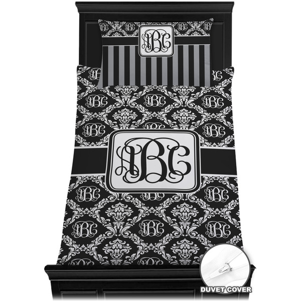 Monogrammed Damask Bedding Set (TwinXL) - Duvet