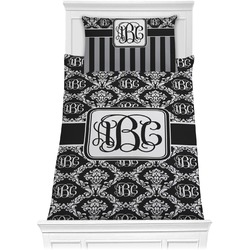 Monogrammed Damask Comforter Set - Twin XL (Personalized)