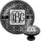 Monogrammed Damask Cabinet Knob (Black) (Personalized)