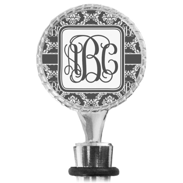 Monogrammed Damask Bottle Stopper Main View