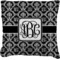 Monogrammed Damask Faux-Linen Throw Pillow 16" (Personalized)