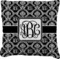 Monogrammed Damask Faux-Linen Throw Pillow 18" (Personalized)