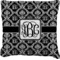 Monogrammed Damask Faux-Linen Throw Pillow 20" (Personalized)