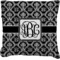 Monogrammed Damask Faux-Linen Throw Pillow 26" (Personalized)