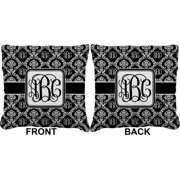 Monogrammed Damask Burlap Pillow Approval