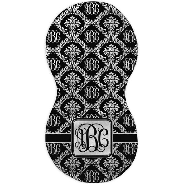 Monogrammed Damask Burp Peanut Shaped Flat