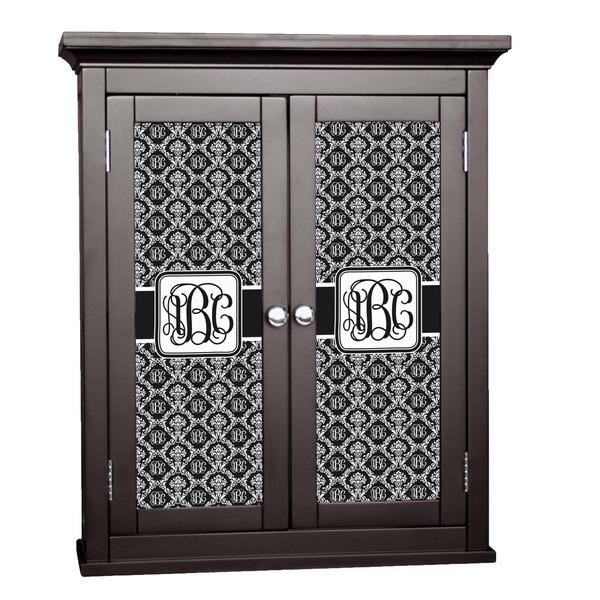 Custom Monogrammed Damask Cabinet Decal - Small (Personalized)
