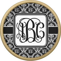 Monogrammed Damask Cabinet Knob - Gold