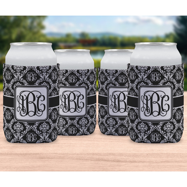 Monogrammed Damask Can Sleeve - LIFESTYLE