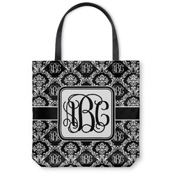 Monogrammed Damask Canvas Tote Bag - Large - 18"x18" (Personalized)