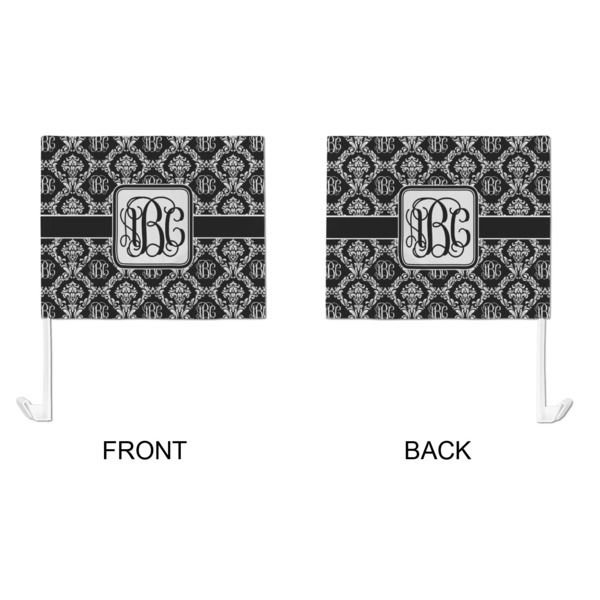 Monogrammed Damask Car Flag - Large - APPROVAL