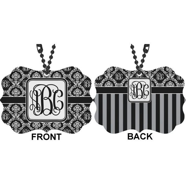 Monogrammed Damask Car Ornament (Approval)