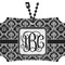 Monogrammed Damask Rear View Mirror Ornament (Personalized)