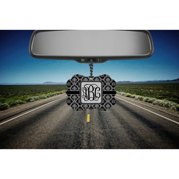 Monogrammed Damask Car Ornament (Road)