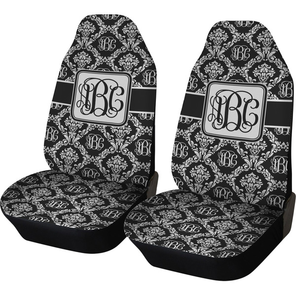 Custom Monogrammed Damask Car Seat Covers (Set of Two) (Personalized)