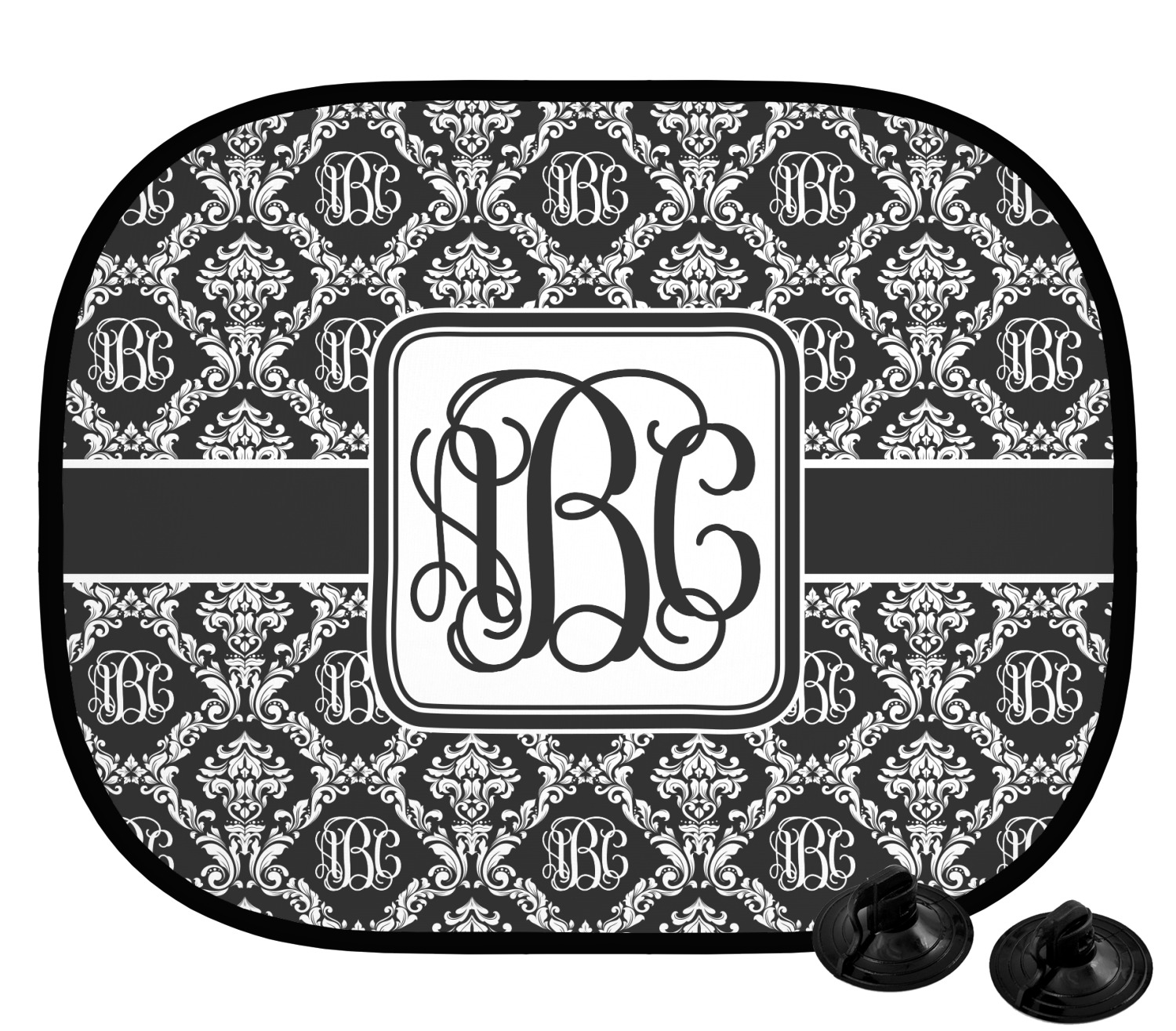 Custom Monogrammed Damask Car Side Window Sun Shade (Personalized) YouCustomizeIt