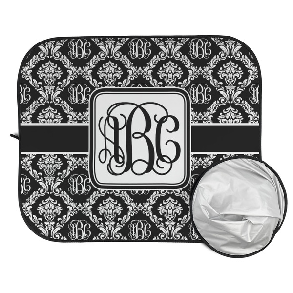 Monogrammed Damask Car Sun Shades - FOLDED & UNFOLDED