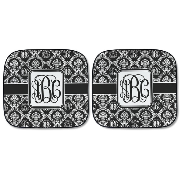 Monogrammed Damask Car Sun Shades - FRONT