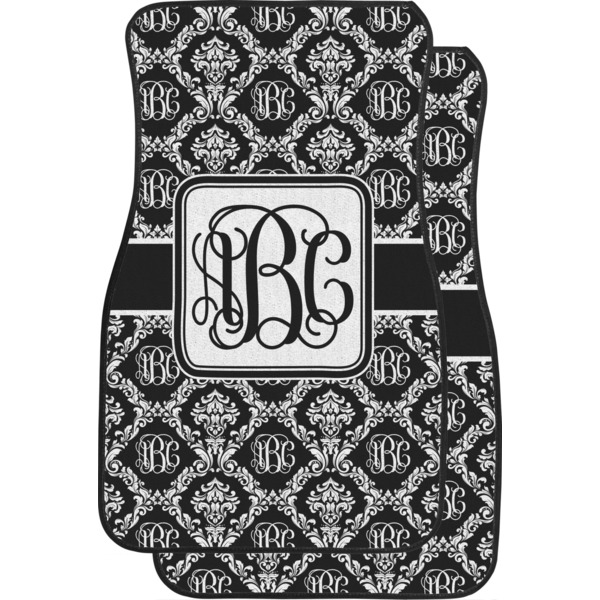 Custom Monogrammed Damask Car Floor Mats (Front Seat) (Personalized)