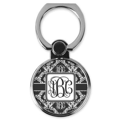 Monogrammed Damask Cell Phone Ring Stand & Holder (Personalized)