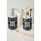 Monogrammed Damask Ceramic Bathroom Accessories - LIFESTYLE (toothbrush holder & soap dispenser)