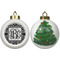 Monogrammed Damask Ceramic Christmas Ornament - X-Mas Tree (APPROVAL)