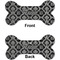Monogrammed Damask Ceramic Flat Ornament - Bone Front & Back (APPROVAL)