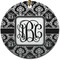 Monogrammed Damask Round Ceramic Ornament