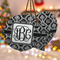 Monogrammed Damask Ceramic Ornament