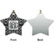 Monogrammed Damask Ceramic Flat Ornament - Star Front & Back (APPROVAL)