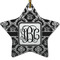 Monogrammed Damask Star Ceramic Ornament