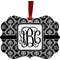 Monogrammed Damask Christmas Ornament (Front View)
