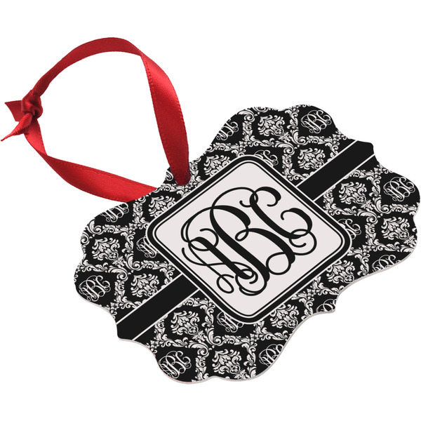 Monogrammed Damask Christmas Ornament