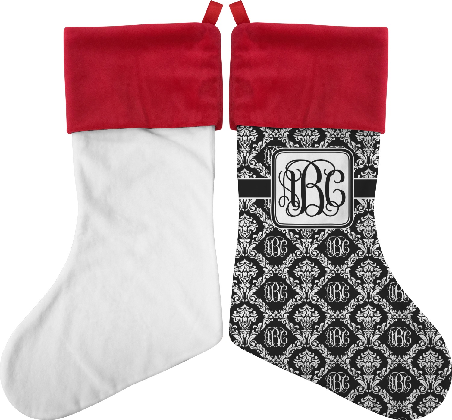 Monogrammed Damask Christmas Stocking (Personalized) YouCustomizeIt Monogram Christmas Stockings