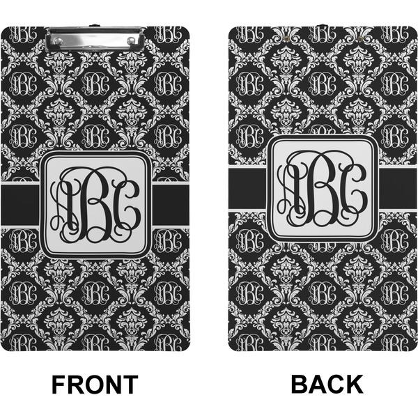 Monogrammed Damask Clipboard (Legal) (Front + Back)