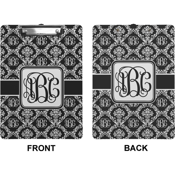 Monogrammed Damask Clipboard (Letter) (Front + Back)