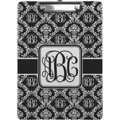 Monogrammed Damask Clipboard (Letter Size) (Personalized)