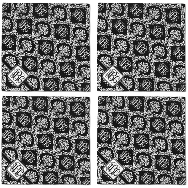 Monogrammed Damask Cloth Napkins - Personalized Dinner (APPROVAL) Set of 4