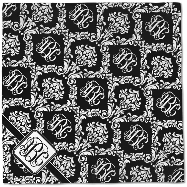 Monogrammed Damask Cloth Napkins - Personalized Dinner (Full Open)