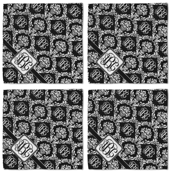 Monogrammed Damask Cloth Napkins - Personalized Lunch (APPROVAL) Set of 4